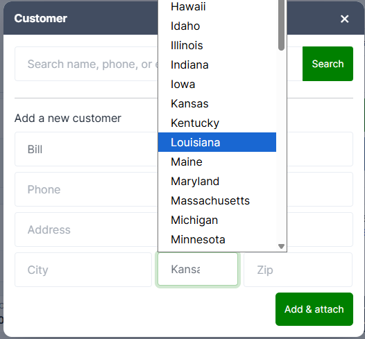 Adding New Customer