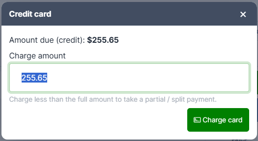 Credit card payment