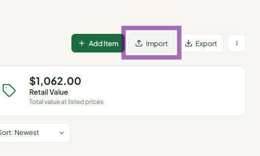 Inventory Import