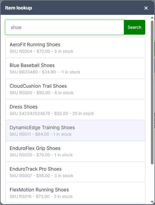 Item Lookup