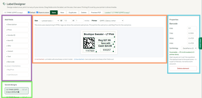 Label Designer layout screen new