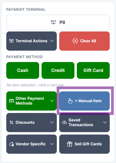 Manual Item button