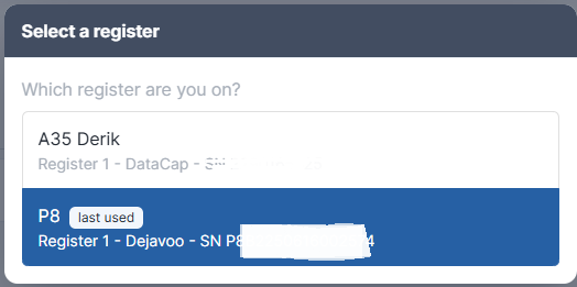 Select a register