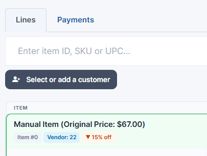 Select or add a customer