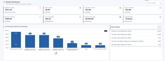 Vendor Dashboard
