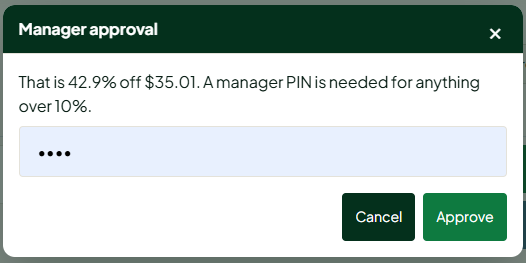 discount manager approval