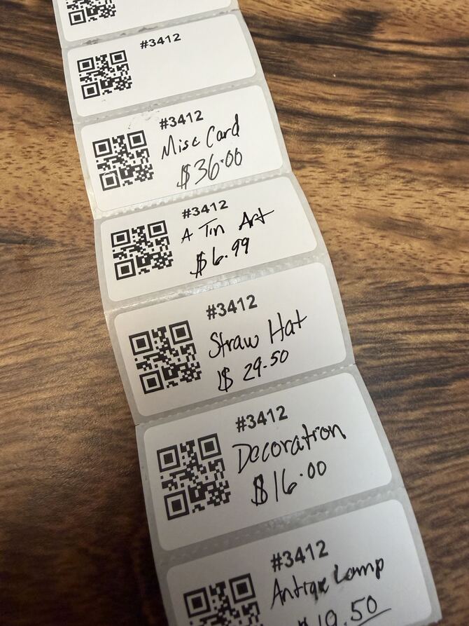 handwritten system labels