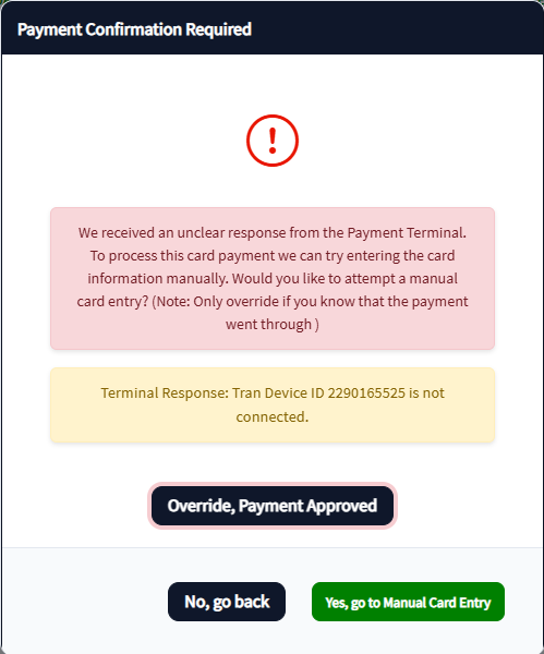 pos payment confirmation