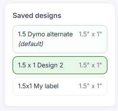 saved designs