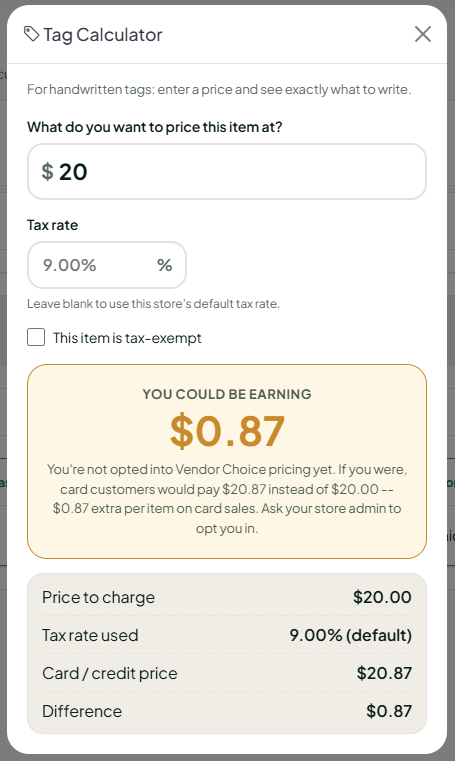 vendor not opted in