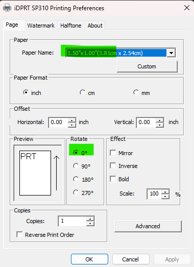 windows print preferences idprt